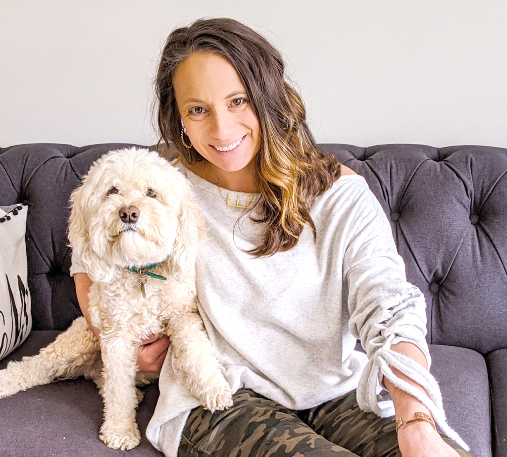 Erin Leslie with her dog Olive